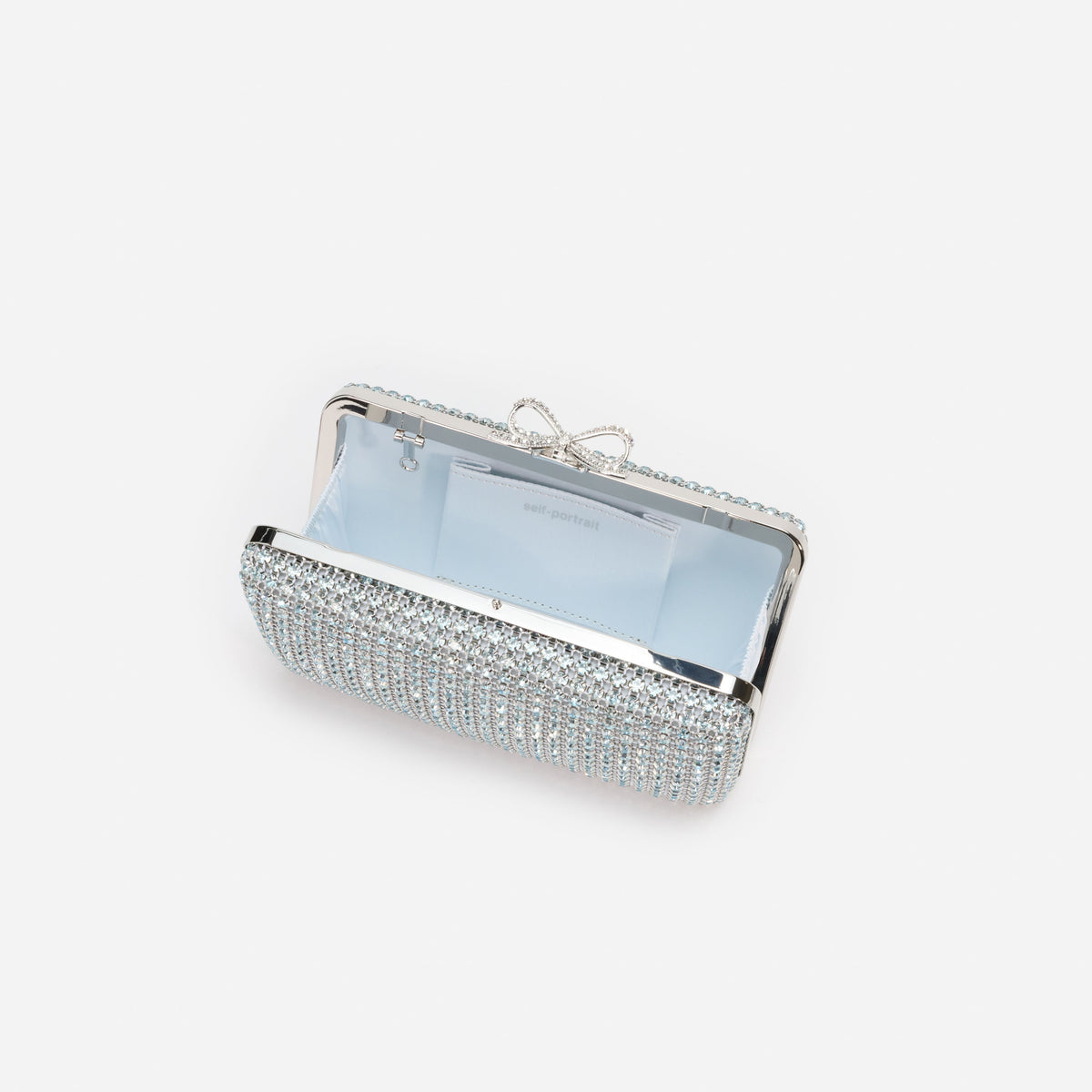 Mavi Kristal Detaylı Mini Portföy Çanta