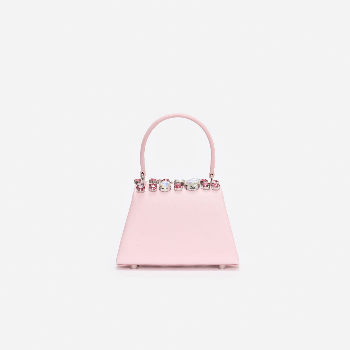 Pembe Çok Renkli Kristal Mini Çanta