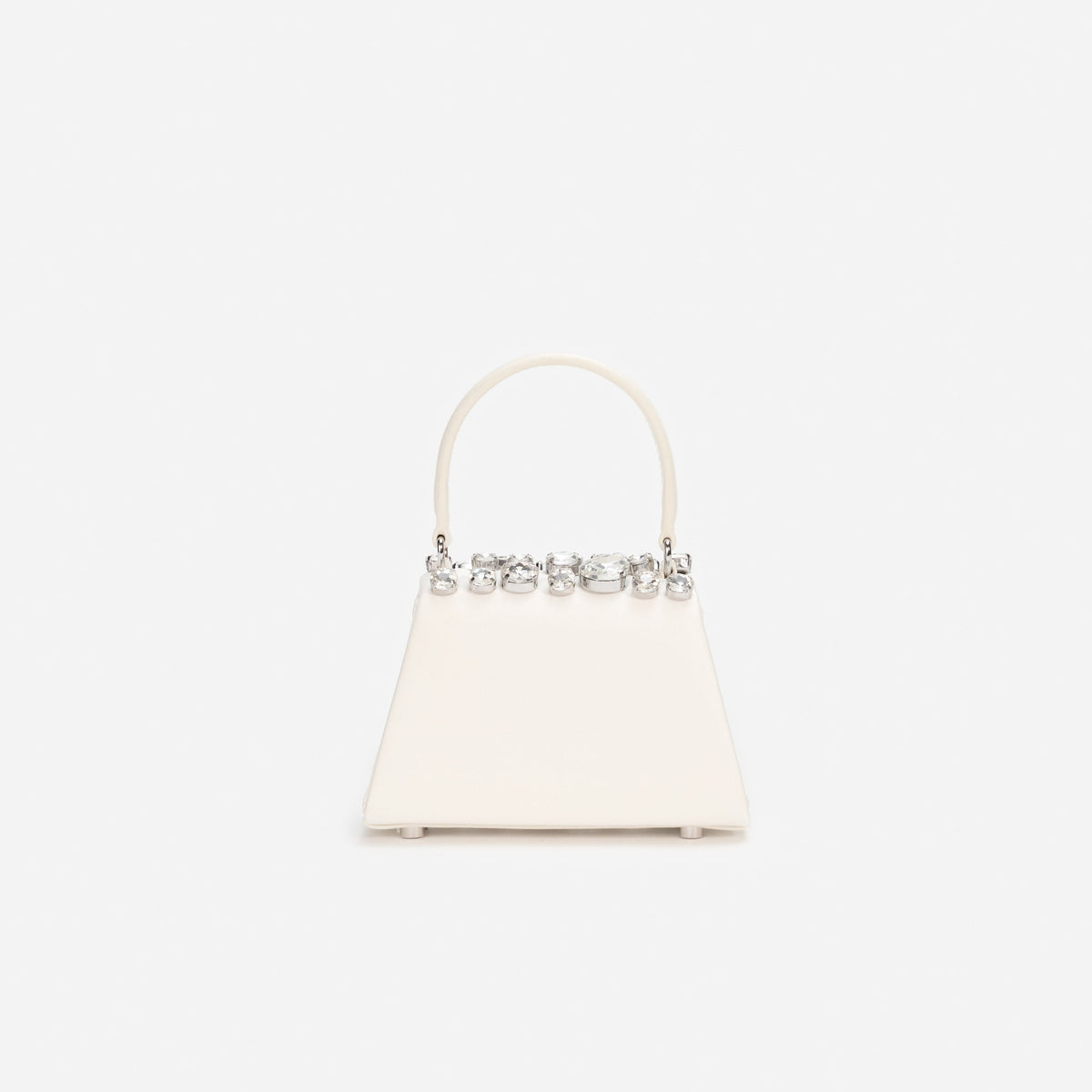Krem Kristal Detaylı Mini Çanta