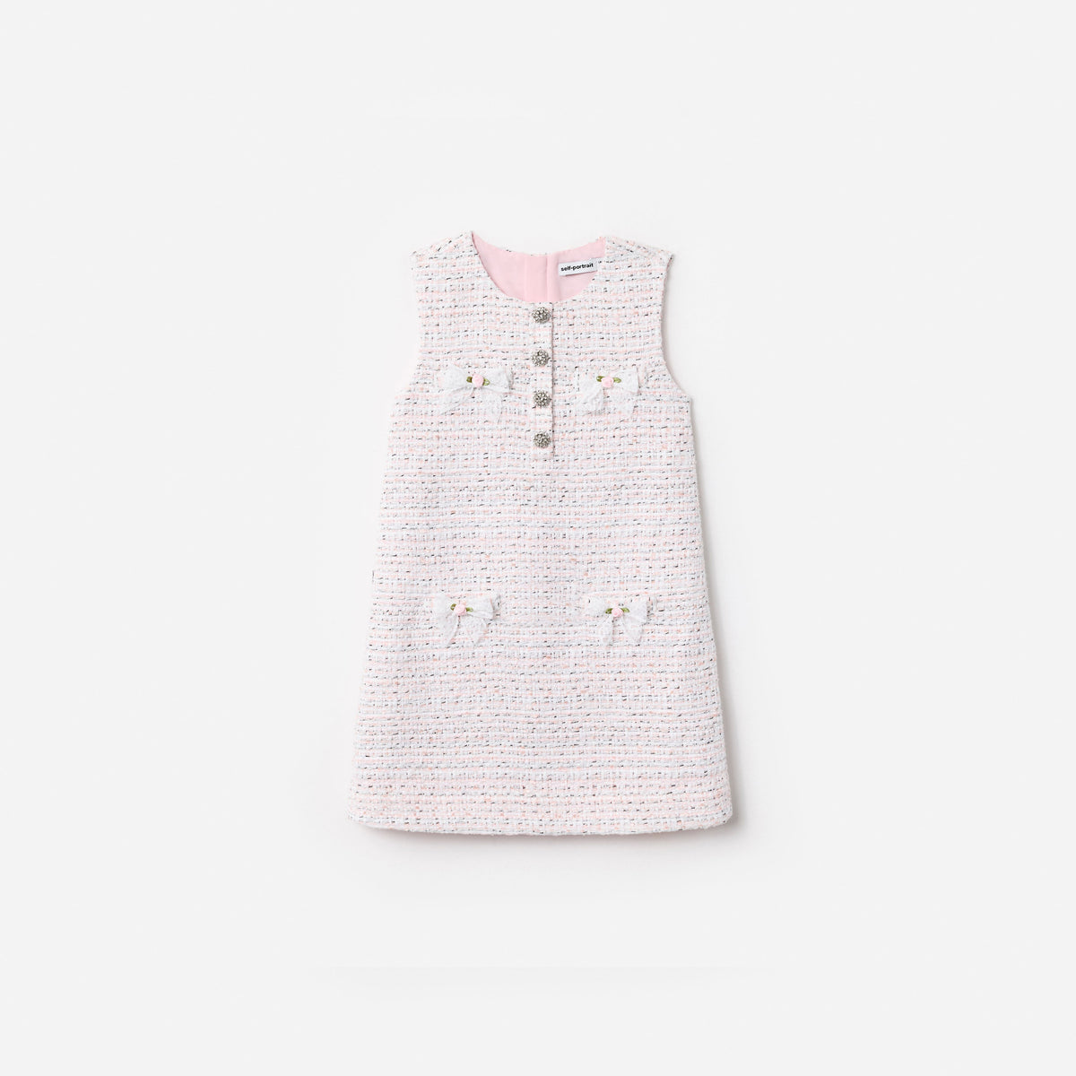 Pembe Buklet Dantel Fiyonklu Çocuk Elbise