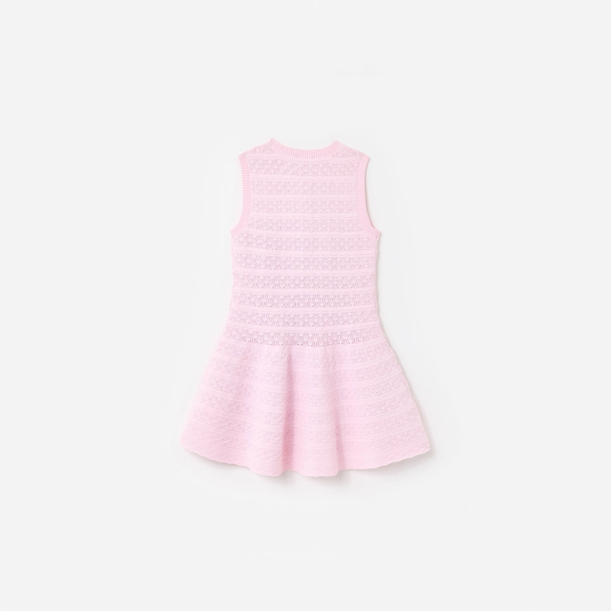 Pembe Dantel Fiyonk Detaylı Çocuk Triko Elbise