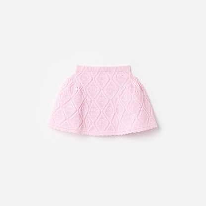 Pembe Dantel Fiyonk Detaylı Çocuk Etek