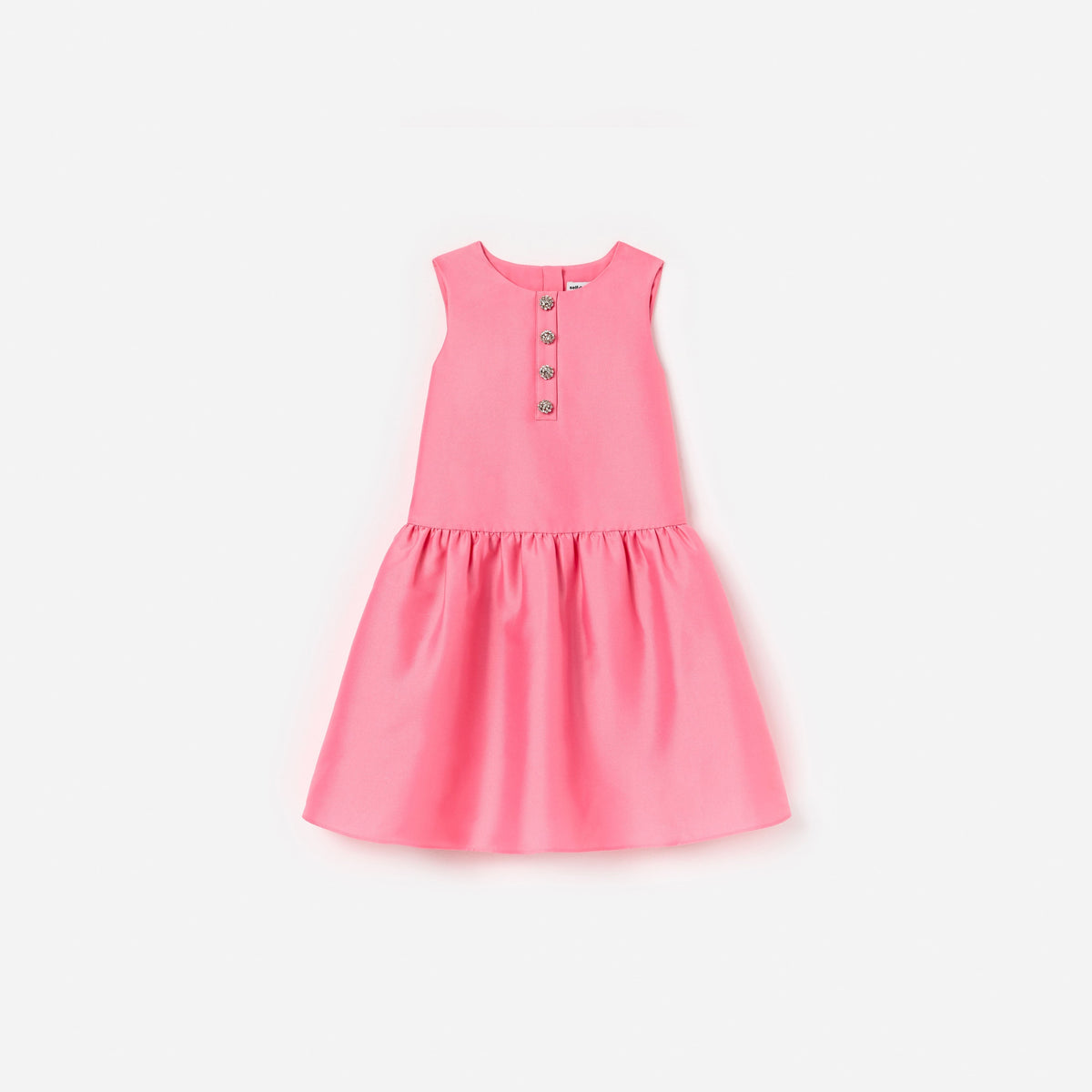 Pembe Tafta Kristal Taş Detaylı Çocuk Elbise
