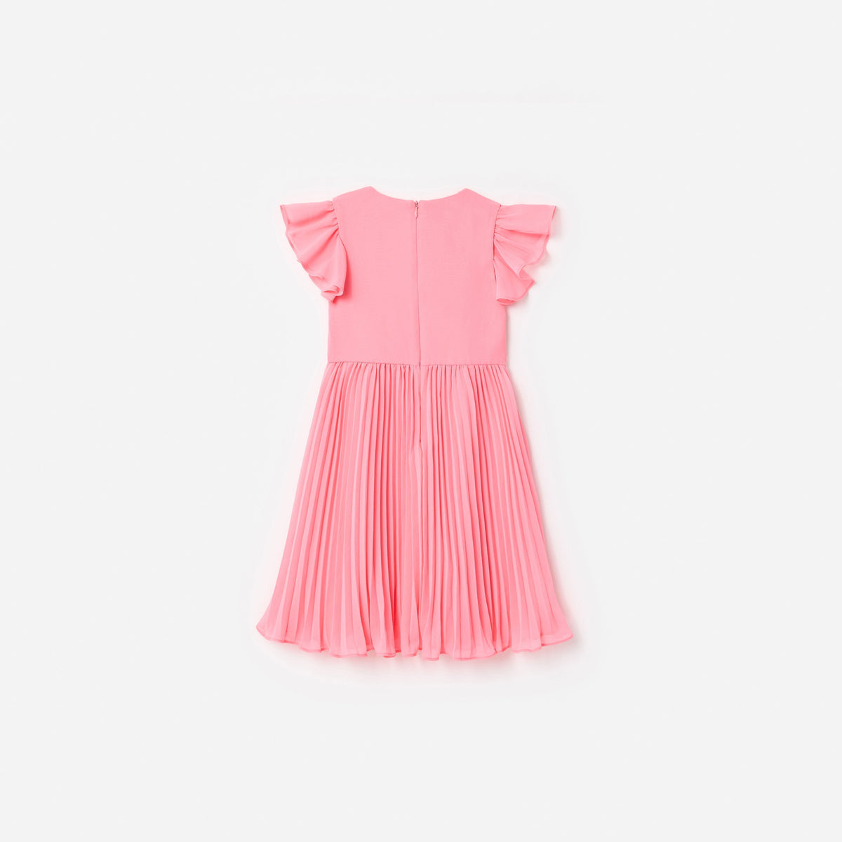 Pembe Şifon Dantel Detaylı Çocuk Elbise
